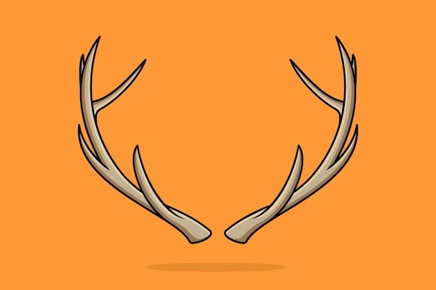 Vecteur illustration de l'icône vectorielle de la corne de bois de cerf. concept de conception d'icône d'objets animaux.