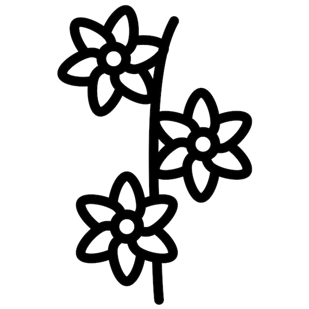 Illustration d'une icône vectorielle de Delphinium de l'icône de fleurs