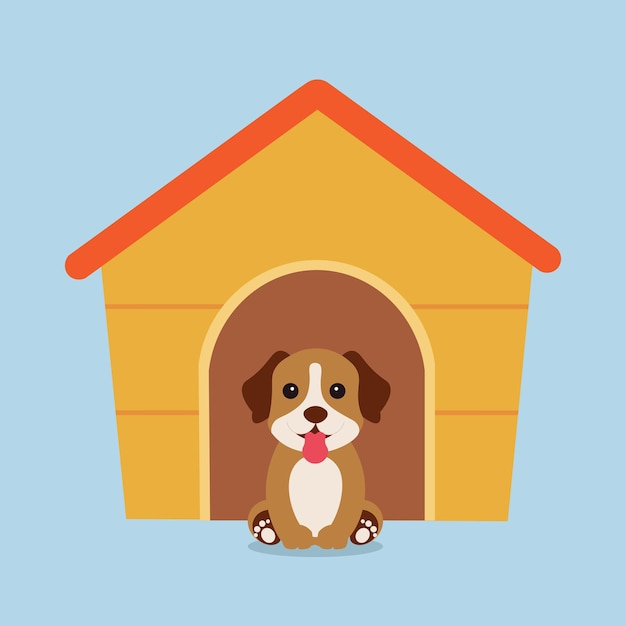 Illustration de l'icône vectorielle de dessin animé de chien mignon assis