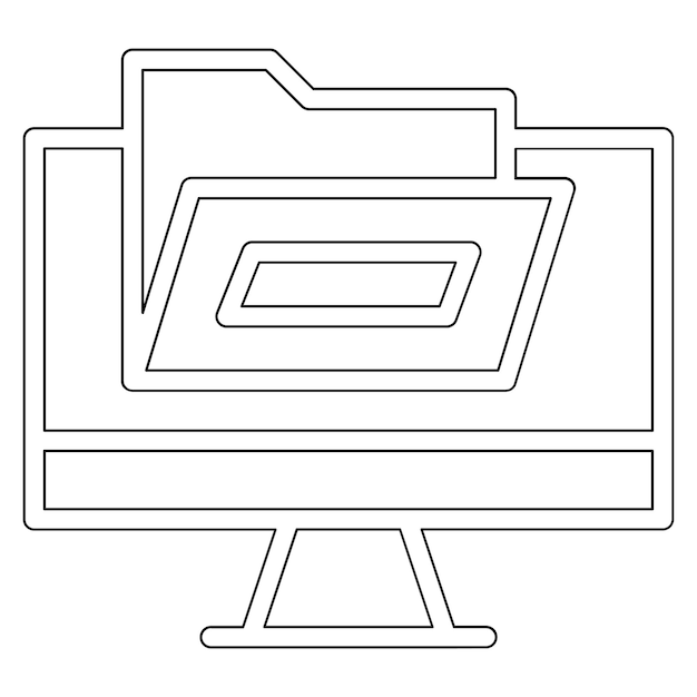Vecteur illustration de l'icône vectorielle des dossiers du jeu d'icônes de la bibliothèque