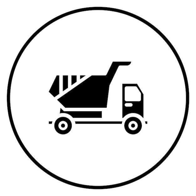 Illustration De L'icône Vectorielle Du Camion De Décharge De La Série D'icônes De Transport