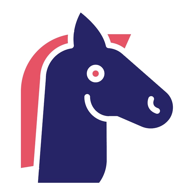 Vecteur illustration de l'icône vectorielle du cheval de la série d'icônes du wild west