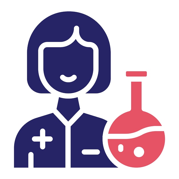Vecteur illustration de l'icône vectorielle du chimiste du jeu d'icônes de la recherche et de la science