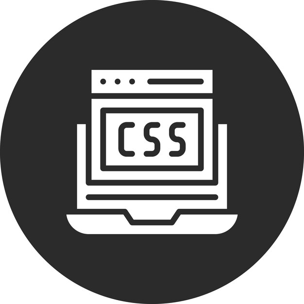 Illustration de l'icône vectorielle du code CSS du jeu d'icônes de codage et de développement