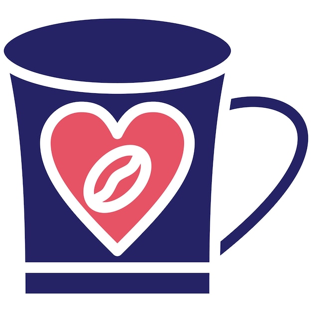 Vecteur illustration de l'icône vectorielle du cœur du coffee shop