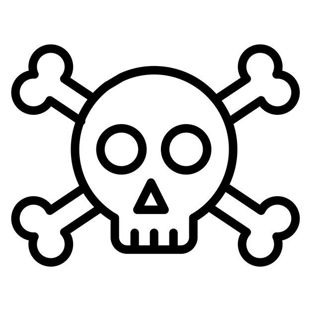 Illustration de l'icône vectorielle du crâne du jeu d'icônes Crime and Law
