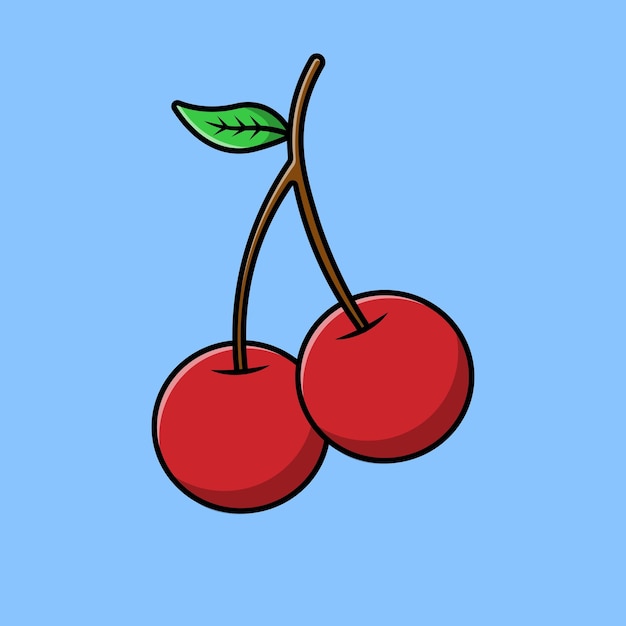 Illustration de l'icône vectorielle du dessin animé Cherry Fruit