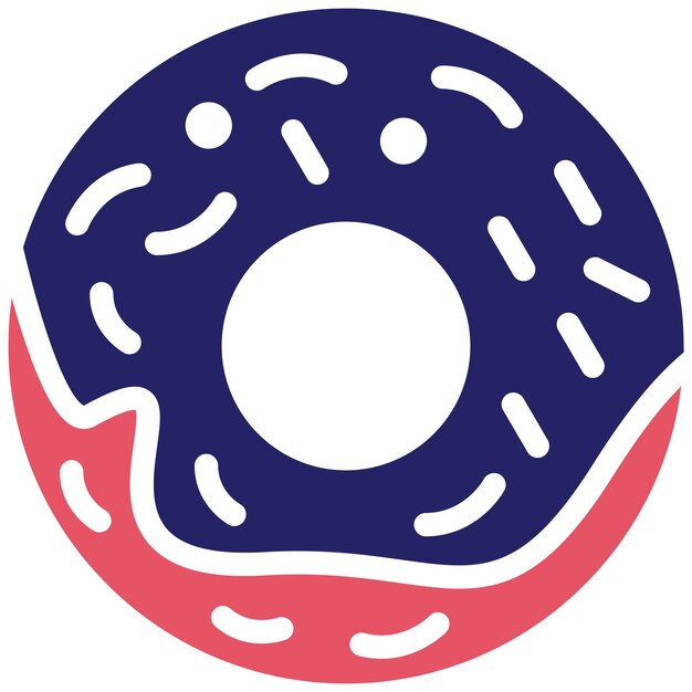 Vecteur illustration de l'icône vectorielle du donut du jeu d'icônes de la cuisine mondiale