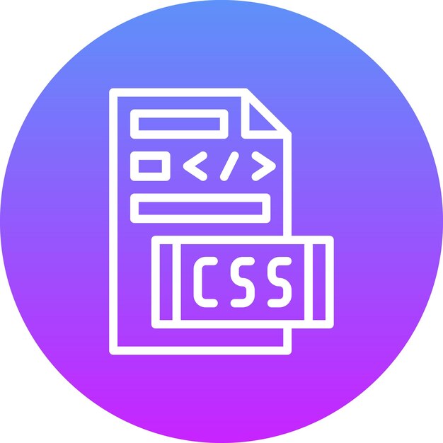 Illustration de l'icône vectorielle du fichier CSS du jeu d'icônes de codage et de développement