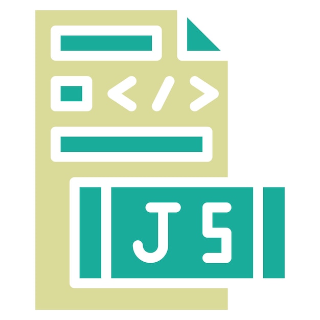 Illustration de l'icône vectorielle du fichier Javascript du jeu d'icônes de codage et de développement