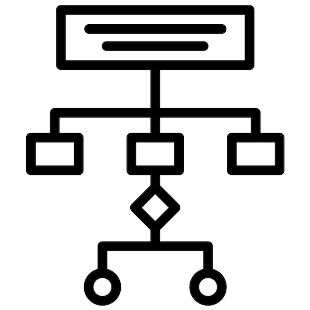 Illustration de l'icône vectorielle du flux de travail de la chaîne d'icônes de gestion de projet