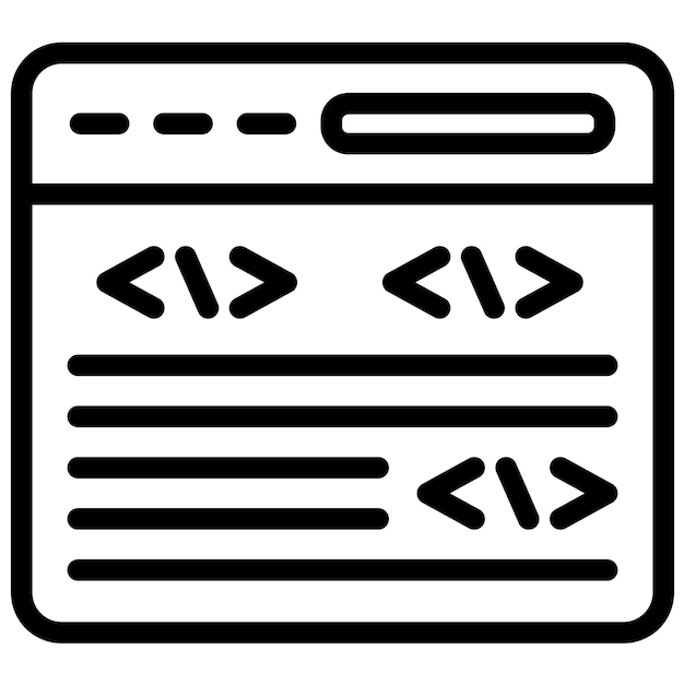Illustration de l'icône vectorielle du langage de programmation du jeu d'icônes No Code