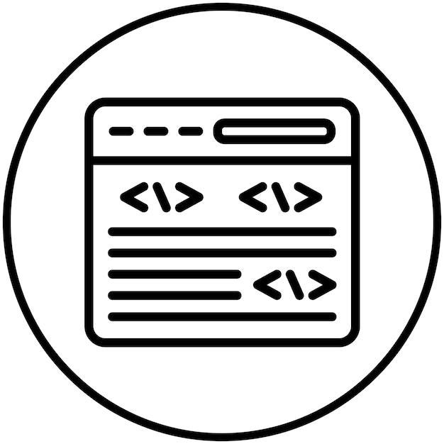 Illustration de l'icône vectorielle du langage de programmation du jeu d'icônes No Code