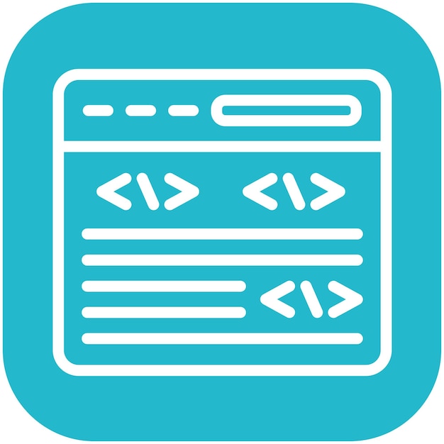 Illustration de l'icône vectorielle du langage de programmation du jeu d'icônes No Code