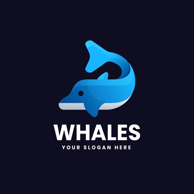 Vecteur illustration de l'icône vectorielle du logo du gradient de baleine