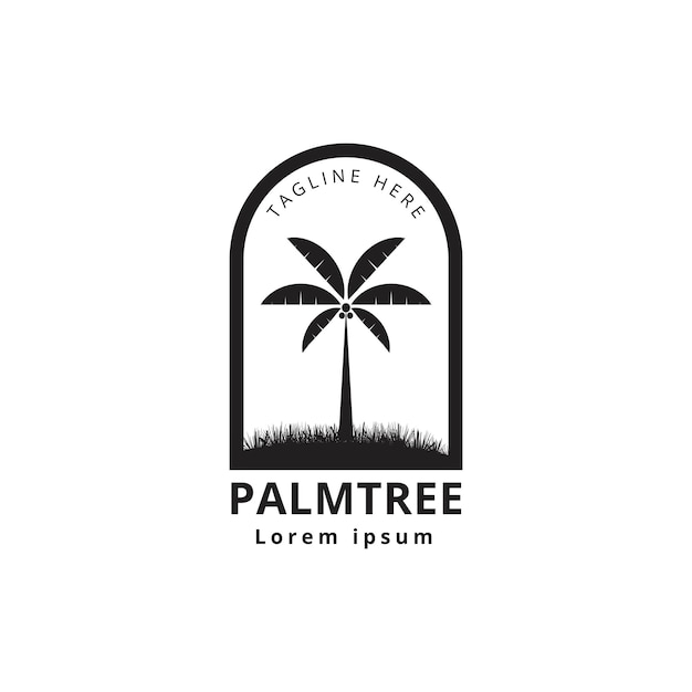 Vecteur illustration de l'icône vectorielle du logo vintage du palmier