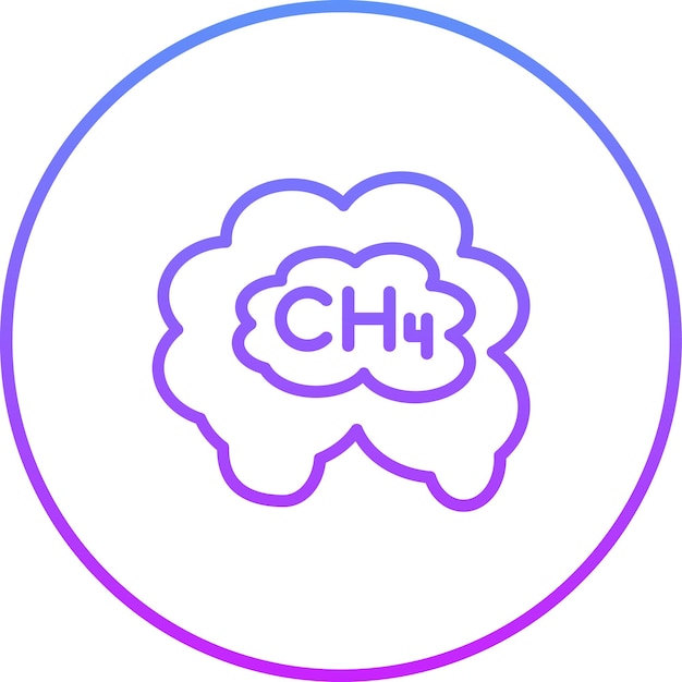 Illustration De L'icône Vectorielle Du Méthane De L'iconette De L'énergie Nucléaire