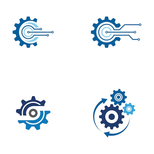 Illustration de l'icône vectorielle du modèle d'engrenage