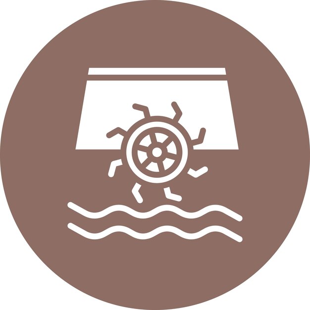 Vecteur illustration de l'icône vectorielle du moulin à eau du jeu d'icônes d'énergie durable
