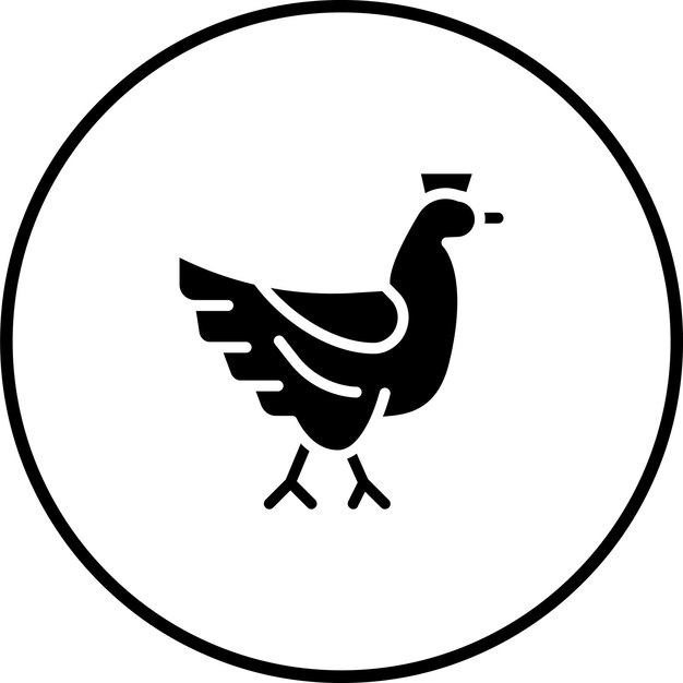 Illustration De L'icône Vectorielle Du Poulet Du Village