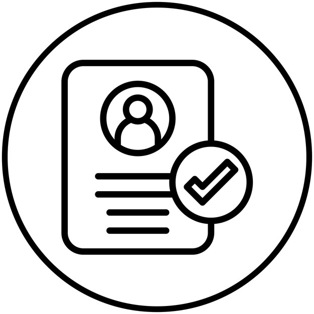 Illustration de l'icône vectorielle du profil utilisateur valide de l'ensemble d'icônes de l'économie des affaires