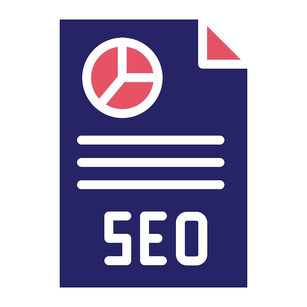 Vecteur illustration de l'icône vectorielle du rapport seo et de l'iconesthétique sem