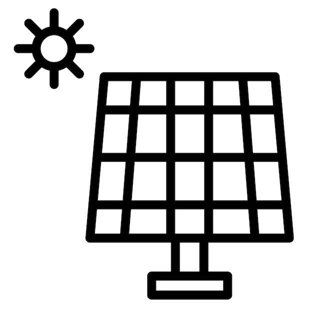 Illustration de l'icône vectorielle du système d'énergie de l'ensemble d'icônes d'énergie renouvelable