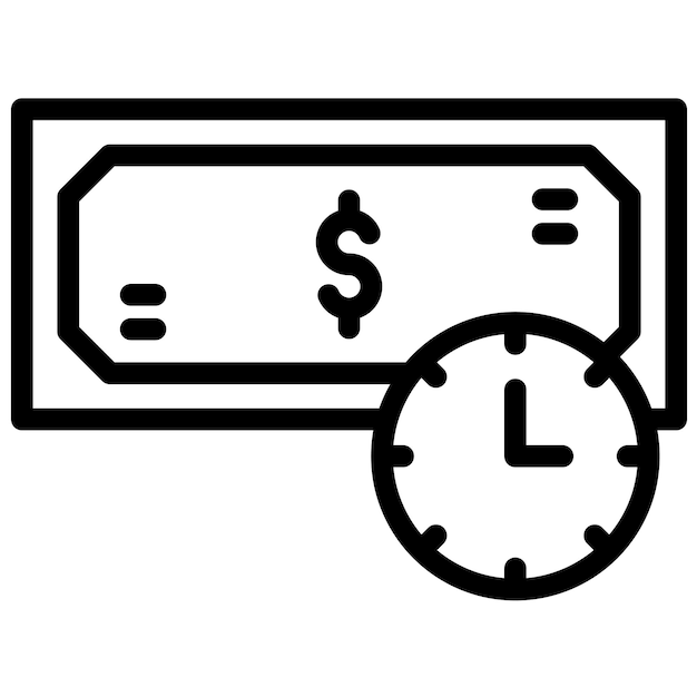 Illustration De L'icône Vectorielle Du Temps De Paiement De L'ensemble D'icônes Des Finances Et De L'argent