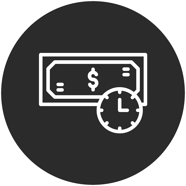 Illustration de l'icône vectorielle du temps de paiement de l'ensemble d'icônes des finances et de l'argent