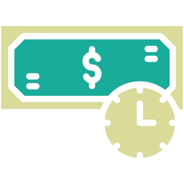 Illustration de l'icône vectorielle du temps de paiement de l'ensemble d'icônes des finances et de l'argent