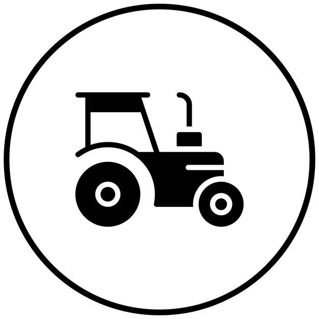 Vecteur illustration de l'icône vectorielle du tracteur du jeu d'icônes de l'agriculture