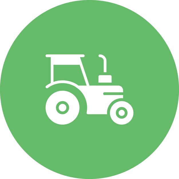 Vecteur illustration de l'icône vectorielle du tracteur du jeu d'icônes de l'agriculture