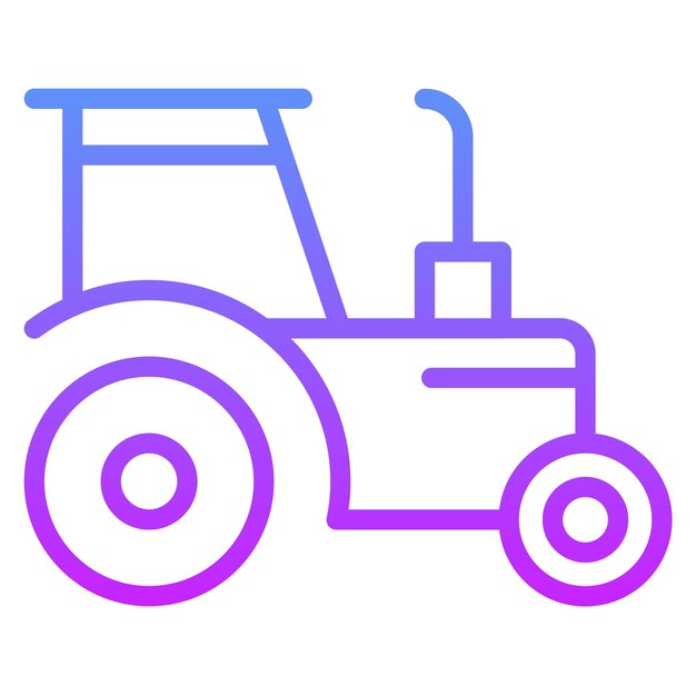 Illustration De L'icône Vectorielle Du Tracteur Du Jeu D'icônes De L'agriculture