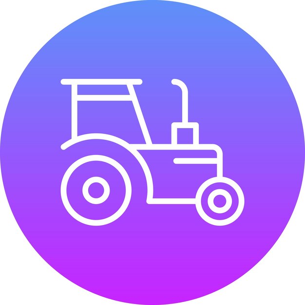 Vecteur illustration de l'icône vectorielle du tracteur du jeu d'icônes de l'agriculture