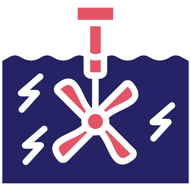 Vecteur illustration de l'icône vectorielle de l'énergie océanique du jeu d'icônes d'énergie durable