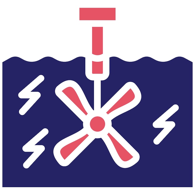 Illustration De L'icône Vectorielle De L'énergie Océanique Du Jeu D'icônes D'énergie Durable