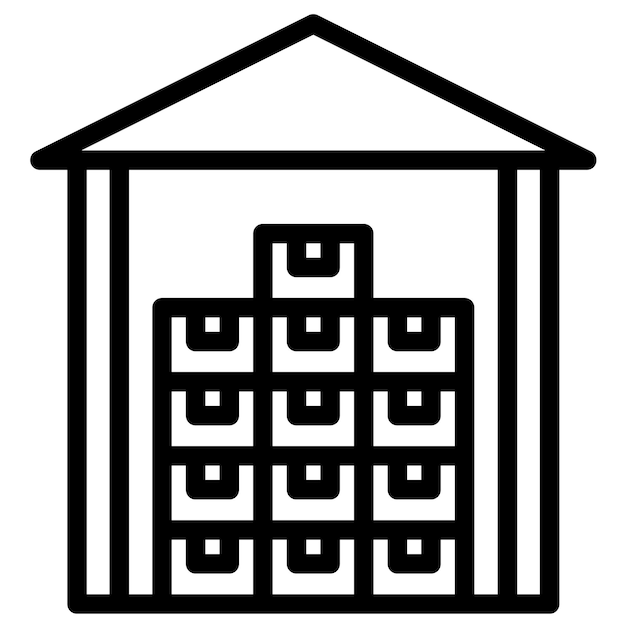 Illustration de l'icône vectorielle de l'entrepôt de la série d'icônes de livraison et de logistique