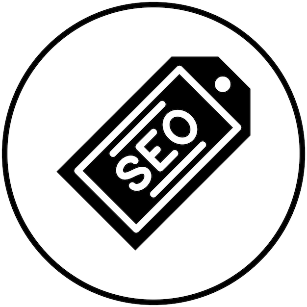 Vecteur illustration de l'icône vectorielle de l'étiquette seo du jeu d'icônes de marketing web