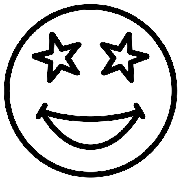 Illustration De L'icône Vectorielle De L'étoile Frappée D'un Ensemble D'icônes Emoji