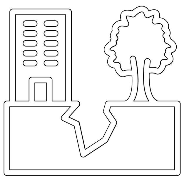 Vecteur illustration de l'icône vectorielle de l'évier de terre de l'iconette de catastrophe naturelle