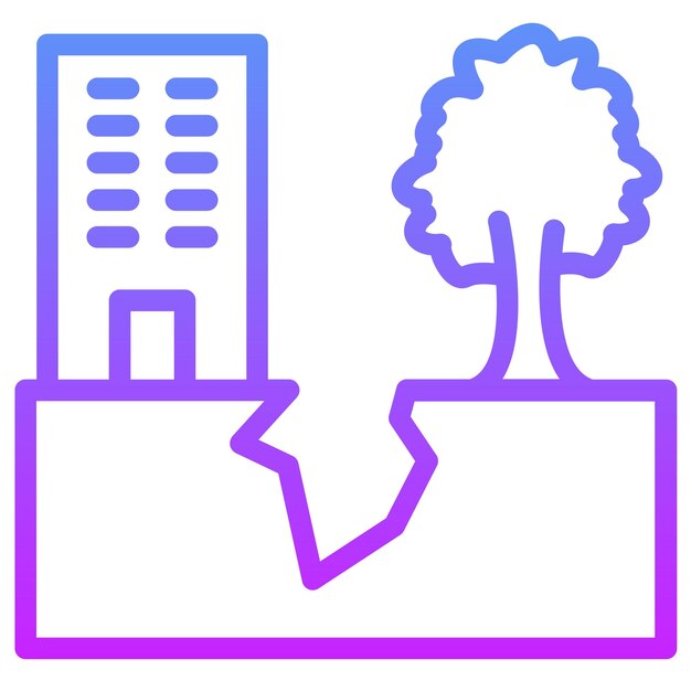 Vecteur illustration de l'icône vectorielle de l'évier de terre de l'iconette de catastrophe naturelle