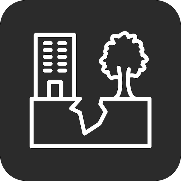 Vecteur illustration de l'icône vectorielle de l'évier de terre de l'iconette de catastrophe naturelle
