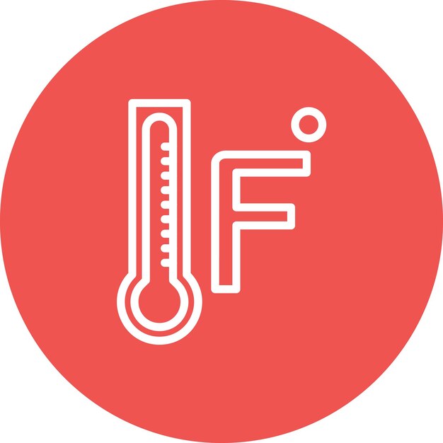 Vecteur illustration de l'icône vectorielle de fahrenheit du jeu d'icônes météorologiques