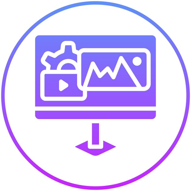 Vecteur illustration de l'icône vectorielle de gestion de contenu du jeu d'icônes de marketing onggsce