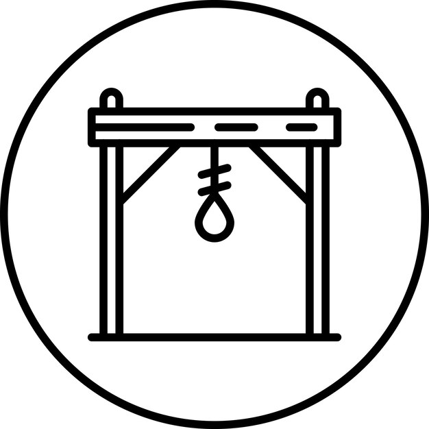 Vecteur illustration de l'icône vectorielle de gibbet du jeu d'icônes du wild west