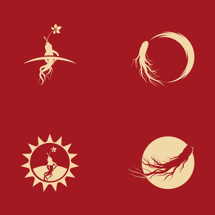 Vecteur illustration d'icône vectorielle de ginseng