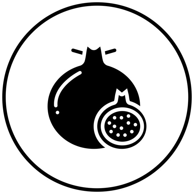 Vecteur illustration de l'icône vectorielle de la grenade du jeu d'icônes des fruits et légumes