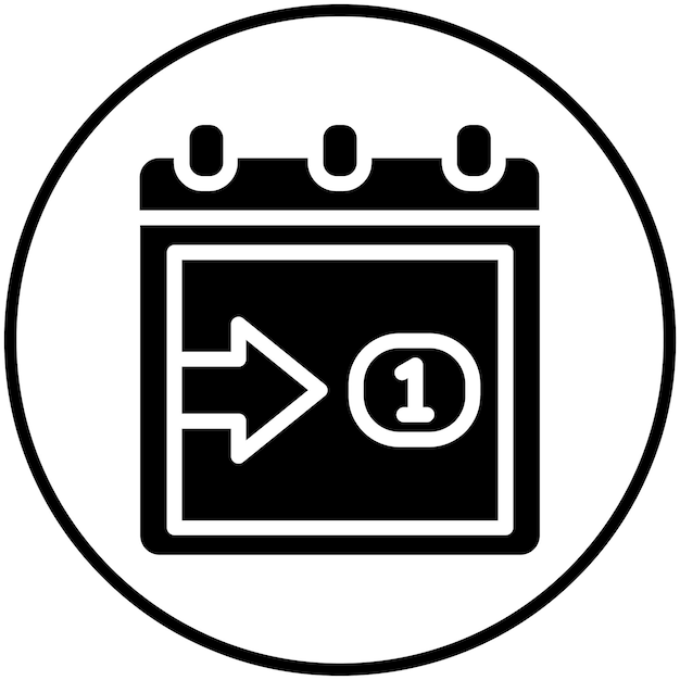 Illustration De L'icône Vectorielle De L'heure Et De La Date De Demain