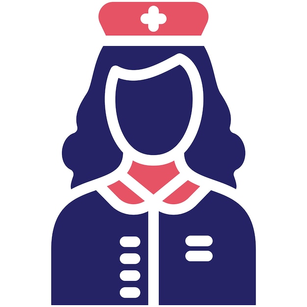 Vecteur illustration de l'icône vectorielle de l'infirmière du jeu d'icônes de contrôle de santé