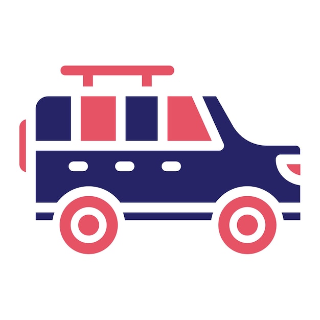 Vecteur illustration de l'icône vectorielle de jeep du jeu d'icônes de transport